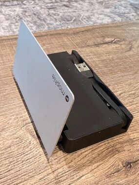 mophie Black and Silver Foldable Phone Charger and Stand
